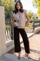 Greer Taupe Chunky Sweater Vest - JO+CO