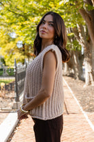 Greer Taupe Chunky Sweater Vest - JO+CO