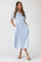 Harbor Blue Stripe Midi Dress - Final Sale - JO+CO