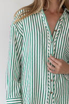Harlow Green Textured Stripe Top - JO+CO