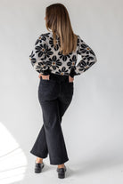 Hayes Black Floral Knit Cardigan - JO+CO