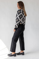 Hayes Black Floral Knit Cardigan - JO+CO