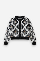 Hayes Black Floral Knit Cardigan - JO+CO
