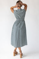 Ivette Green Gingham Midi Dress - Final Sale - JO+CO