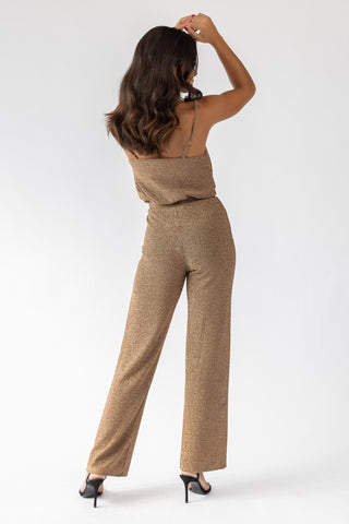 Jove Gold Lurex Pants - Final Sale - JO+CO