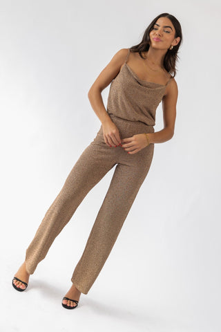 Jove Gold Lurex Pants - Final Sale - JO+CO