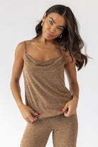 Jove Gold Lurex Tank Top - Final Sale - JO+CO