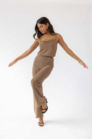 Jove Gold Lurex Tank Top - Final Sale - JO+CO