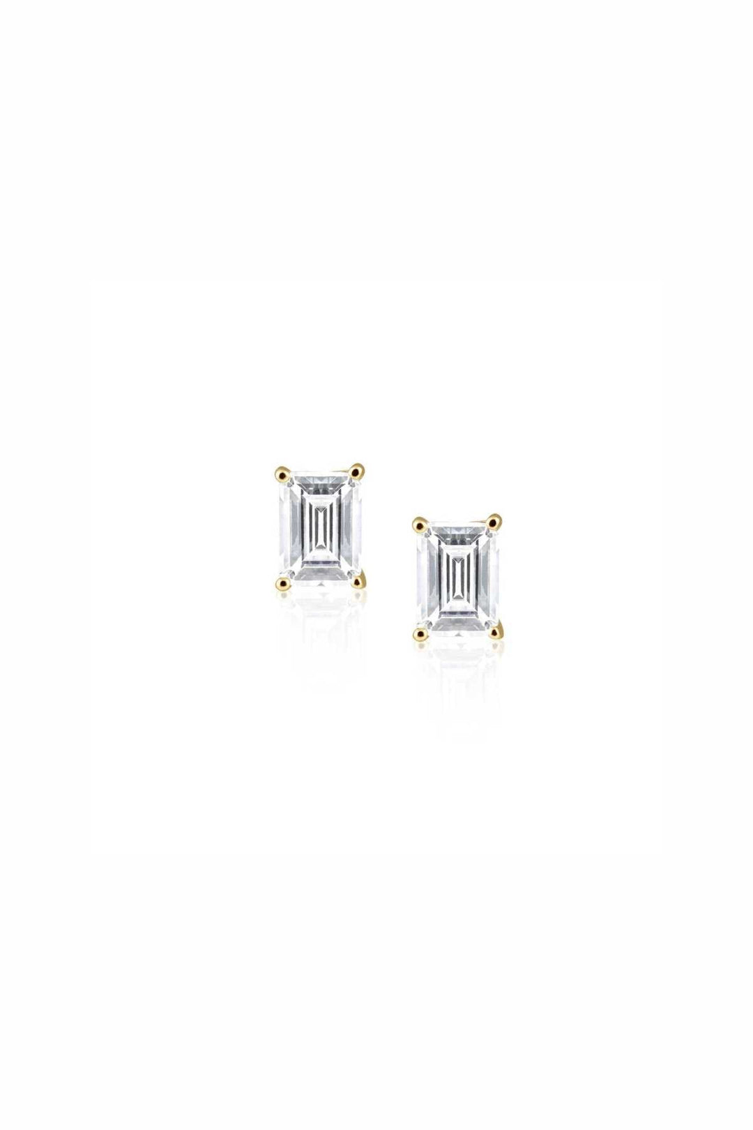 Katie Emerald Cut Gold Studs - JO+CO