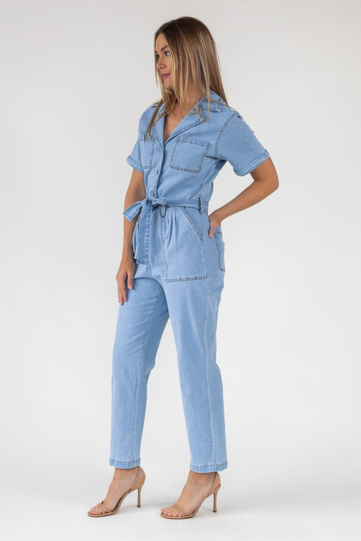 Kendall Denim Washed Jumpsuit - Final Sale - JO+CO