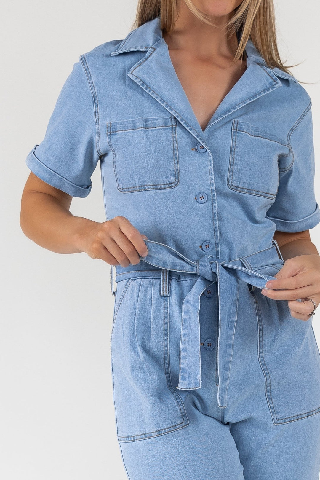 Kendall Denim Washed Jumpsuit - Final Sale - JO+CO