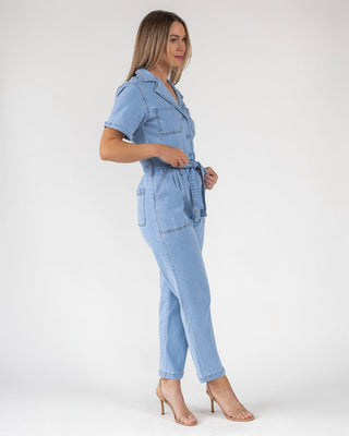 Kendall Denim Washed Jumpsuit - Final Sale - JO+CO