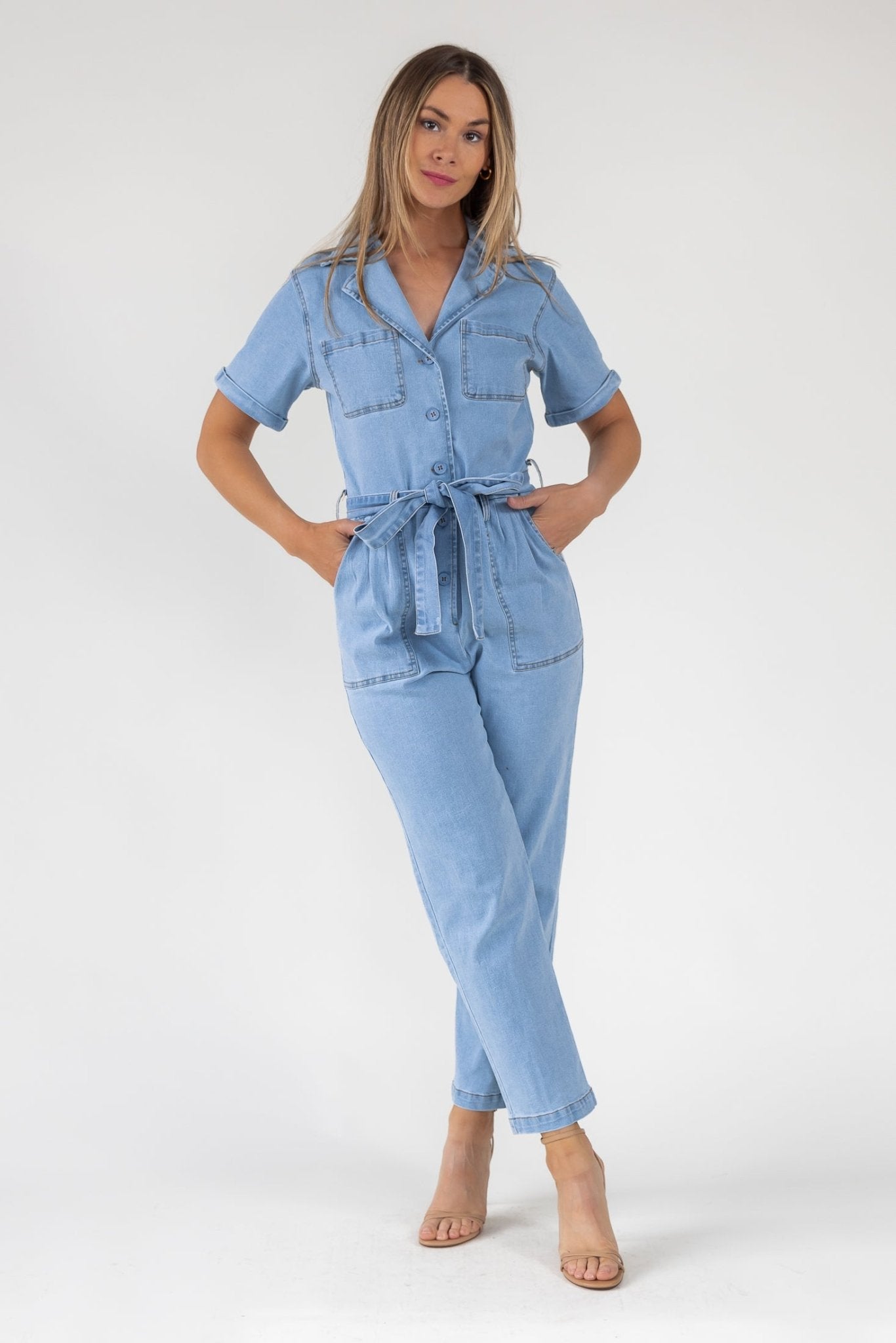 Kendall Denim Washed Jumpsuit - Final Sale - JO+CO