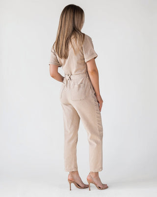 Kendall Khaki Washed Jumpsuit - Final Sale - JO+CO