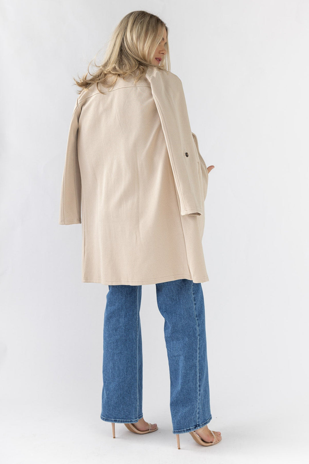 Labels & Luxe Textured Coat - Taupe - JO+CO