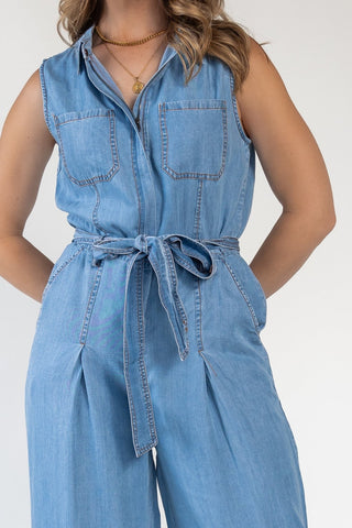 Lennon Light Wash Utility Jumpsuit - Final Sale - JO+CO