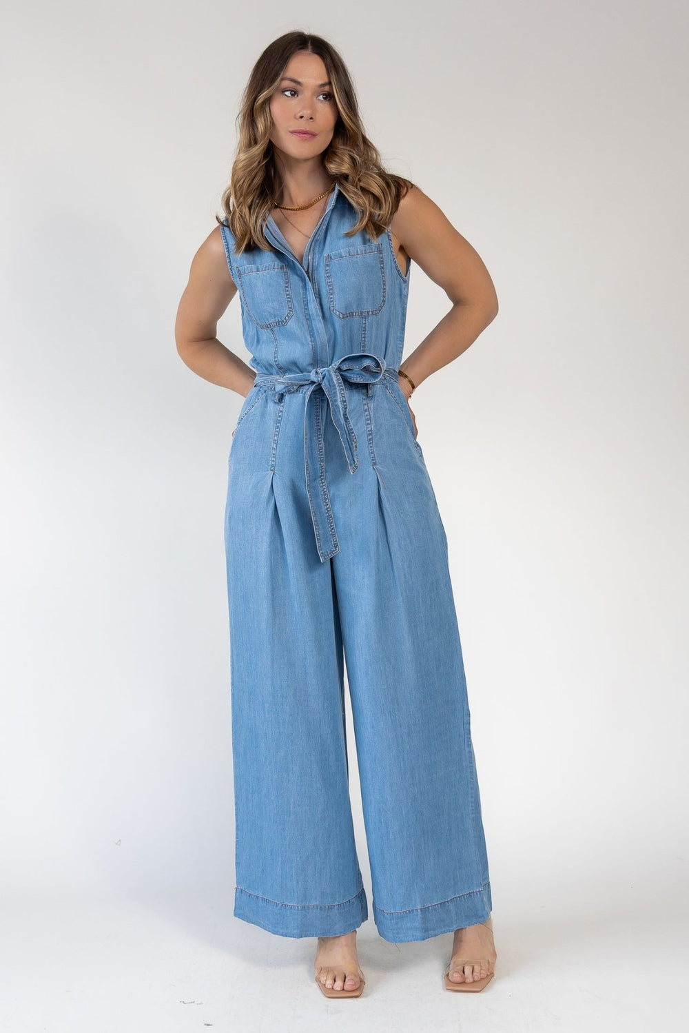 Lennon Light Wash Utility Jumpsuit - Final Sale - JO+CO