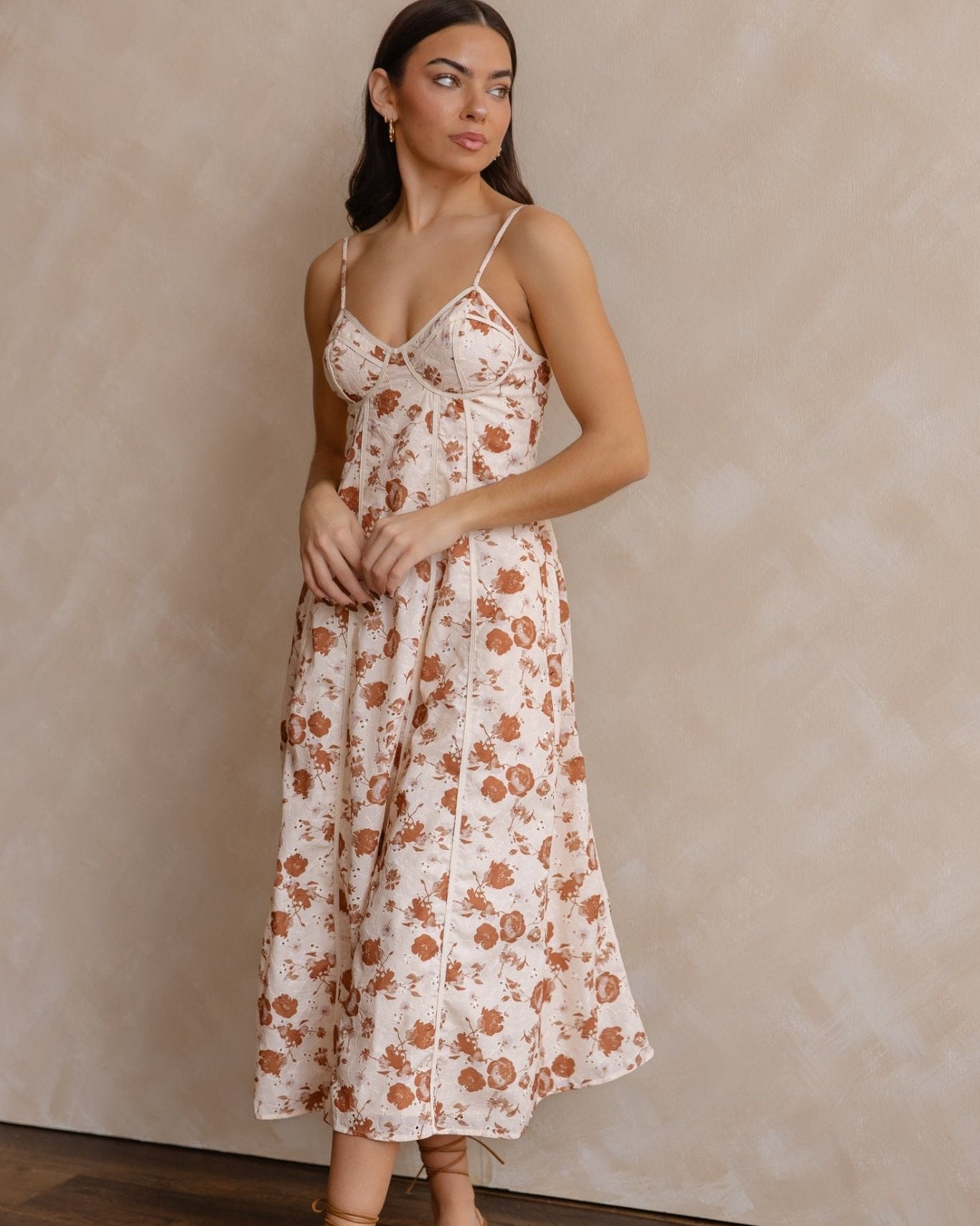 tan embroidered dress The GREAT. Soft Tan Western Embroidered Herd Dress Soft Tan / 1