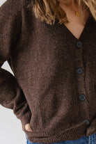 Lora Button Cardigan - Brown - JO+CO