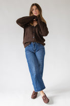 Lora Button Cardigan - Brown - JO+CO