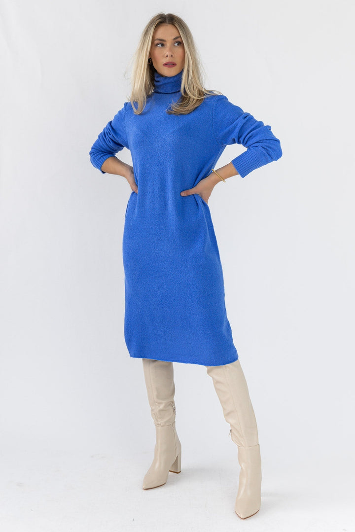 Lorene Sweater Midi Dress - Blue - JO+CO