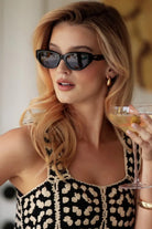 Loretta Sunglasses : Black/Triple Black Lens - JO+CO