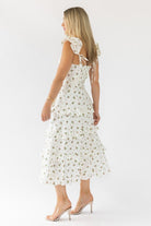 Luciana Cream Floral Midi Dress - Final Sale - JO+CO