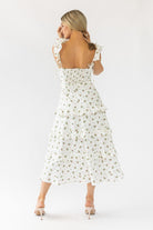 Luciana Cream Floral Midi Dress - Final Sale - JO+CO