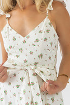 Luciana Cream Floral Midi Dress - Final Sale - JO+CO