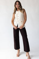 Margot Cream Knit Button Vest - Final Sale - JO+CO