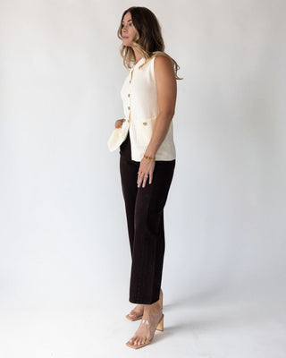 Margot Cream Knit Button Vest - Final Sale - JO+CO