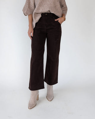Marney Chocolate Cargo Pocket Wide Leg - Final Sale - JO+CO