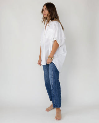 Marren Oversized Cuff Shirt - White - JO+CO