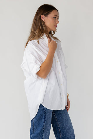 Marren Oversized Cuff Shirt - White - JO+CO