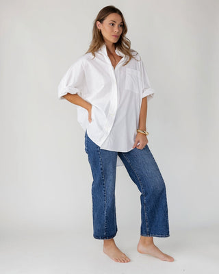 Marren Oversized Cuff Shirt - White - JO+CO