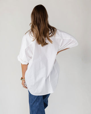 Marren Oversized Cuff Shirt - White - JO+CO