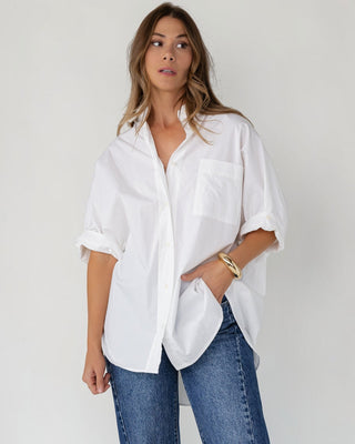 Marren Oversized Cuff Shirt - White - JO+CO