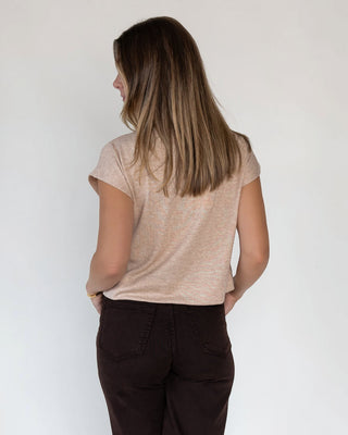 Melia Oatmeal Knit Mock Neck Top - JO+CO