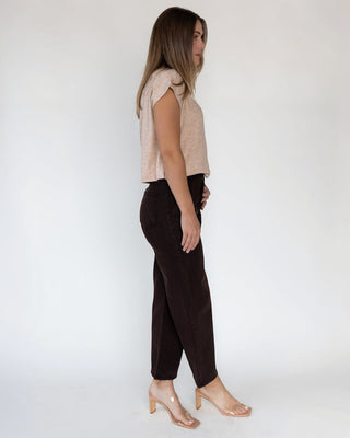 Melia Oatmeal Knit Mock Neck Top - JO+CO