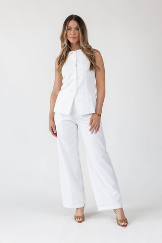 Monaco Button - Up Sleeveless Blazer - Final Sale - JO+CO