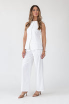 Monaco Button - Up Sleeveless Blazer - Final Sale - JO+CO