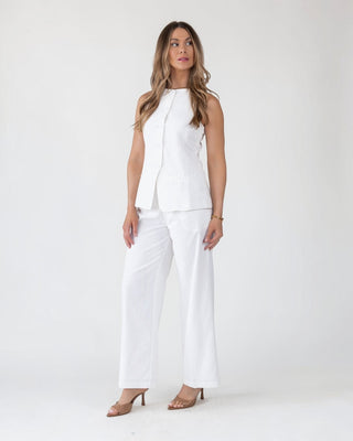 Monaco Button - Up Sleeveless Blazer - Final Sale - JO+CO