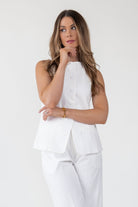 Monaco Button - Up Sleeveless Blazer - Final Sale - JO+CO