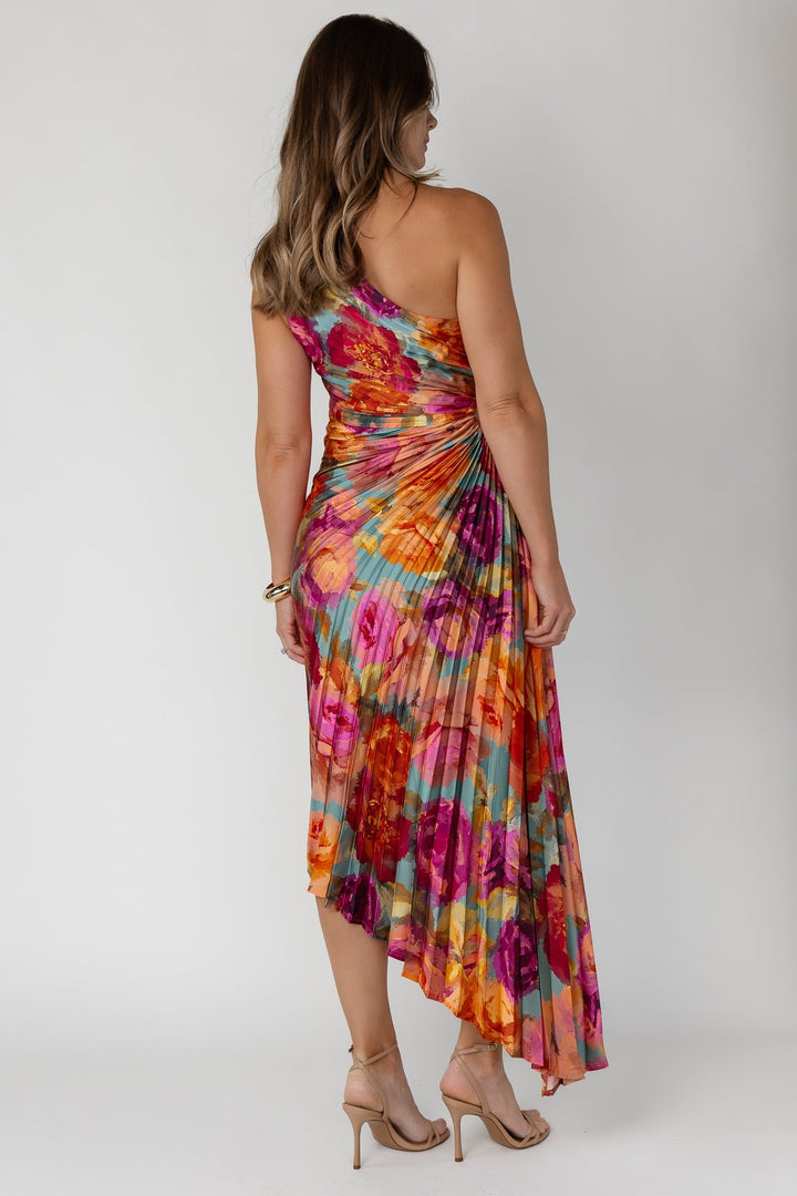 Monroe One - Shoulder Dress - Parisian Floral - JO+CO