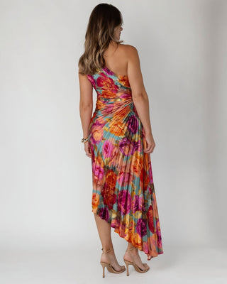 Monroe One - Shoulder Dress - Parisian Floral - JO+CO