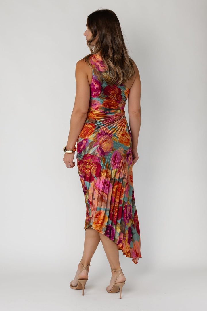 Monroe One - Shoulder Dress - Parisian Floral - JO+CO
