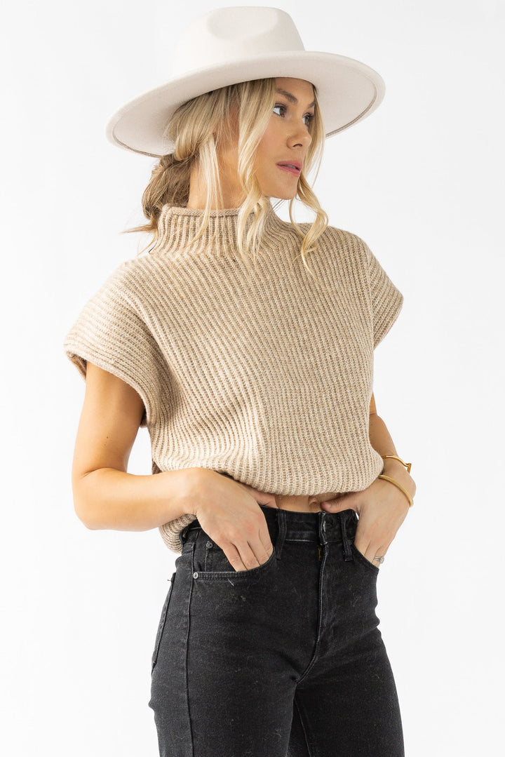 Nia Power Shoulder Sweater Vest - JO+CO