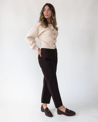Nicolete Dark Brown Barrel Jean Twist - Final Sale - JO+CO