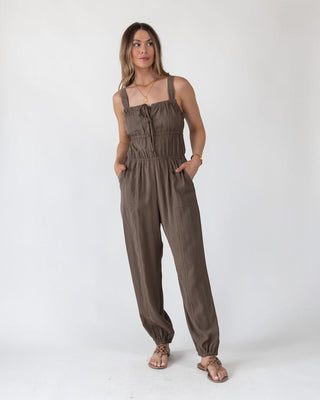 Olive Gathered Bodice Jumpsuit - Final Sale - JO+CO