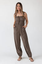 Olive Gathered Bodice Jumpsuit - Final Sale - JO+CO